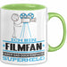 Filmfan Geschenk Tasse Ich Bin Filmfan Aber Sag Doch Einfach Superheld Lustige Geschenkdiee für Filmfan Kaffee-Becher Grün Trendation
