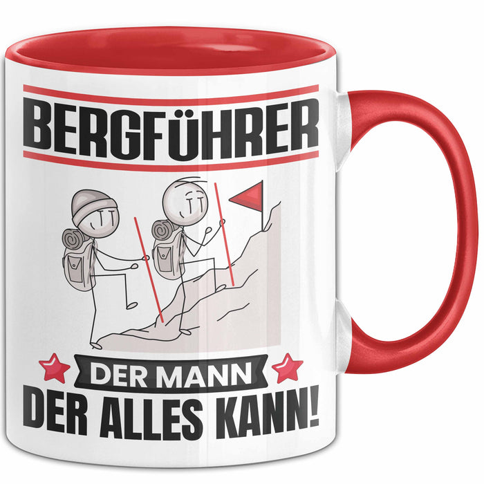Bergführer Tasse Geschenk für Bergführer Der Mann Der Alles Kann Geschenkidee zum Geburtstag Rot Trendation