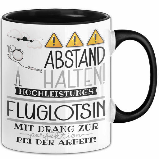 Fluglotsin Tasse Geschenk Lustig Abstand Halten Hochleistungs-Fluglotsin Mit Drang Zur Perfektion Bei Der Arbeit Trendation