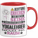 Yogalehrer Geschenk Tasse Lustiger Spruch Erheben Sie Sich Der Yogalehrer Betritt den Raum Rot Trendation