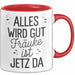 Frauke Tasse Geschenk Alles Ist Gut Frauke Ist Jetz Da Geschenkidee Becher mit Name Rot Trendation