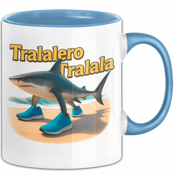 Tralalero Tralala Tasse Meme Italienisch Geschenk Lustig Becher Blau Trendation