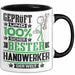 Handwerker Geschenk Lustiger Spruch für Handwerker Geschenkidee Bester Handwerker Der Welt Schwarz Trendation