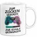 Gamer Gaming Liebhaber Tasse Geschenk Lustige Geschenkidee Spruch Zum Zocken Geboren Zur Schule Gezwungen Weiß Trendation