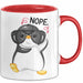Witzige Tasse Geschenk Pinguin Mit Roter Brille Lustiger Becher Rot Trendation