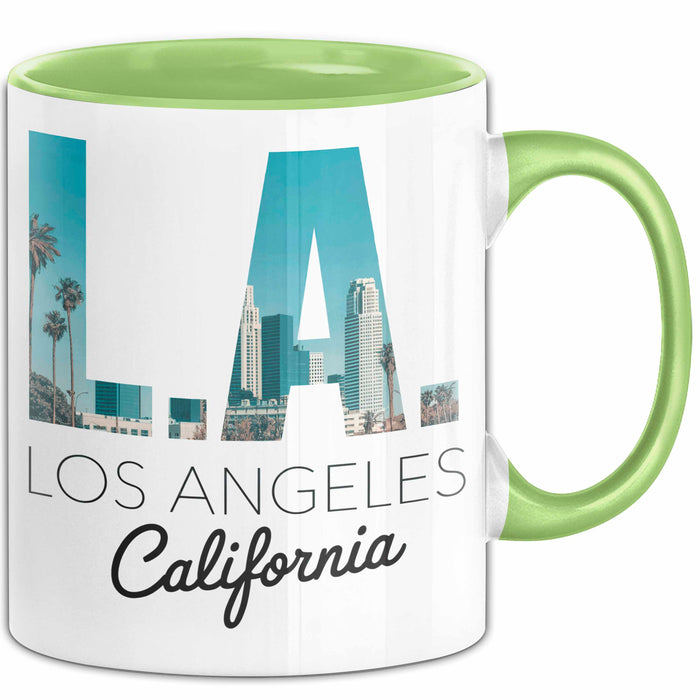 Los Angeles LA Kalifornien USA Tasse Becher Geschenk Lustige Geschenkidee Spruch Grün Trendation