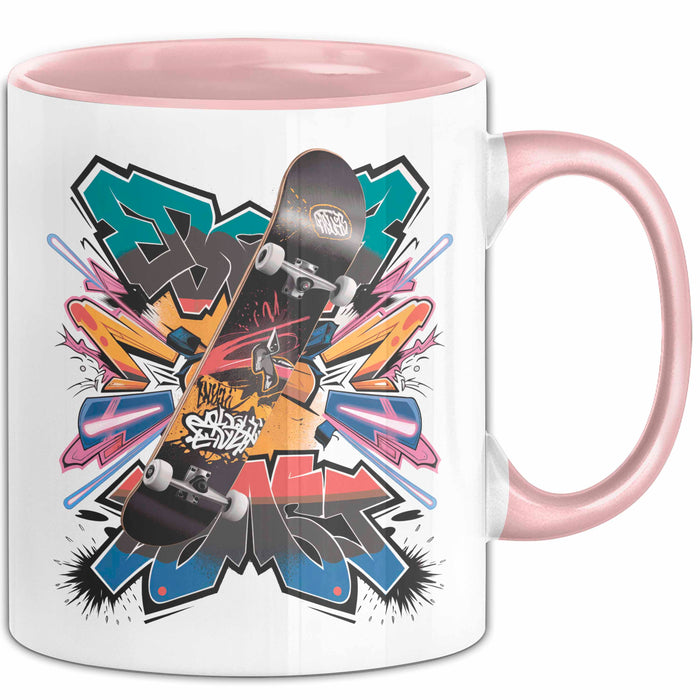 Skater Tasse Geschenk Lustige Geschenkidee Spruch Für Urban Fahrer Rosa Trendation