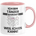 Tänzer Geschenk Tasse Lustiger Spruch Ich Bin Tänzer Warum Weil Ich Es Kann Geschenkidee Bester Tänzer Geburtstag Kaffee-Becher Rosa Trendation