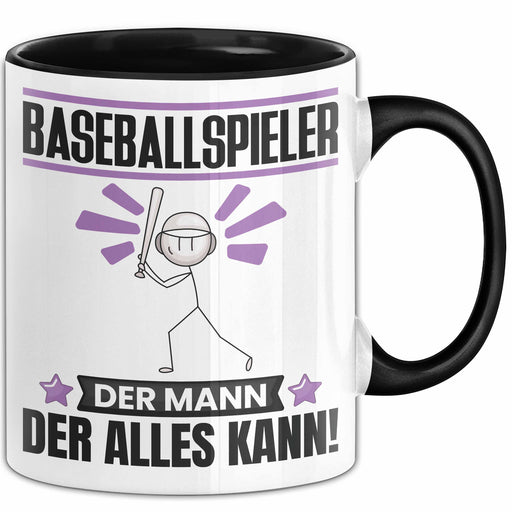 Baseballspieler Tasse Geschenk für Baseballspieler Der Mann Der Alles Kann Geschenkidee zum Geburtstag Schwarz Trendation