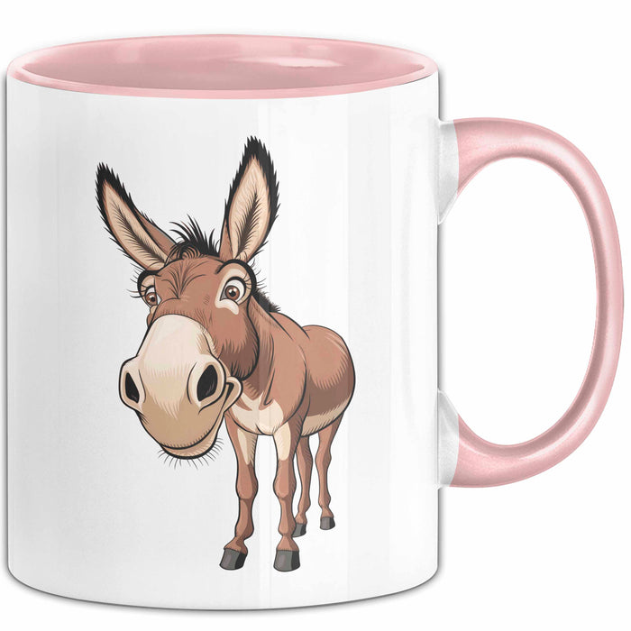Eselbauer Esel Tier Gesicht Tasse Geschenk Lustige Geschenkidee Spruch Rosa Trendation