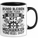 Kfz Mechaniker Tasse Geschenk Ruhig Bleiben Ich Bin Kfz Mechaniker Und Regel Das Geschenkidee Trendation