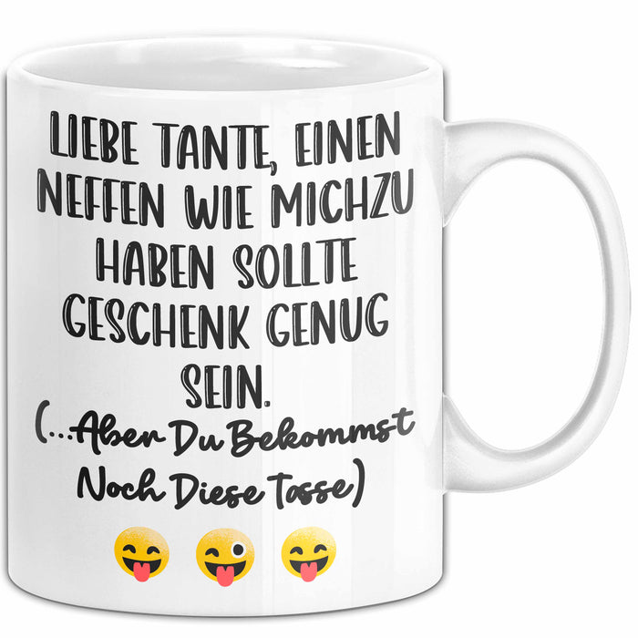 Tante Neffe Tasse Geschenk Lustige Geschenkidee Spruch Weiß Trendation