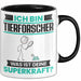 Tierforscher Tasse Geschenk für Tierforscher Geburtstag Lustiger Spruch Kaffee-Becher Was Ist Deine Superkraft Schwarz Trendation