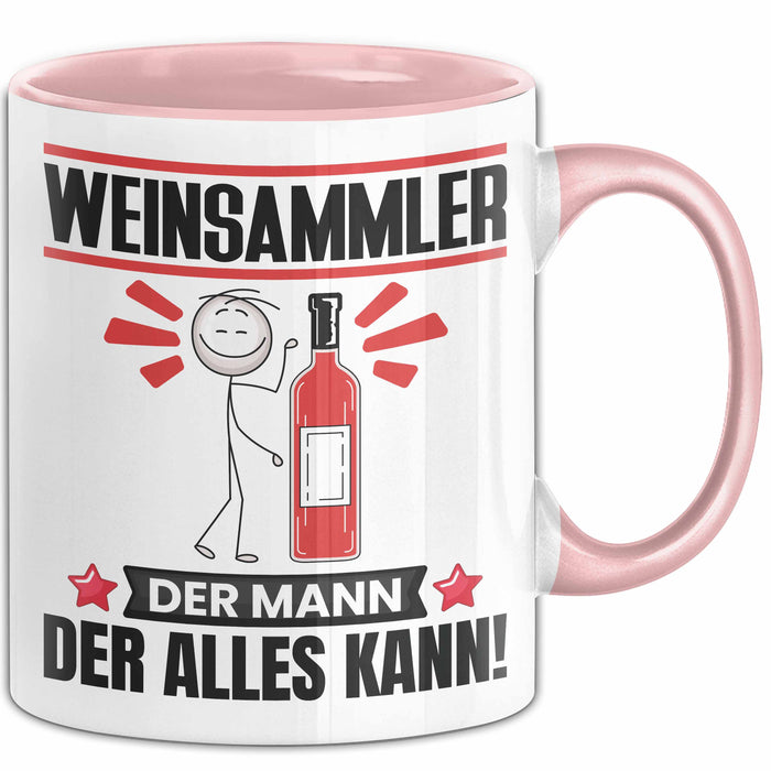 Weinsammler Tasse Geschenk für Weinsammler Der Mann Der Alles Kann Geschenkidee zum Geburtstag Rosa Trendation