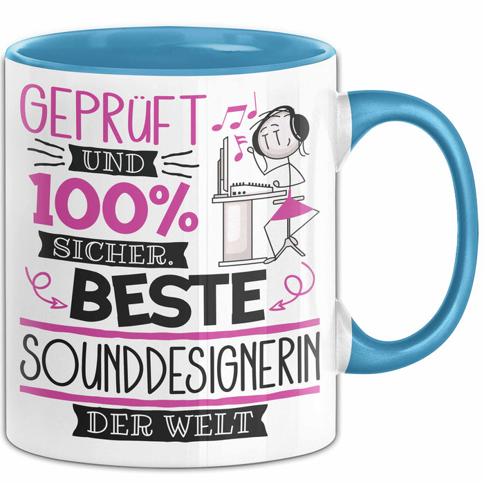 Sounddesignerin Geschenk Becher Tasse Gott Schuf Alle Menschen Gleich Nur Die Besten Durfeten Sounddesignerin Werden Geschenkidee Lustig Blau Trendation