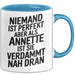 Annette Tasse Geschenk Niemand Ist Perfekt Annette Verdammt Nah Dran Geschenkidee Blau Trendation