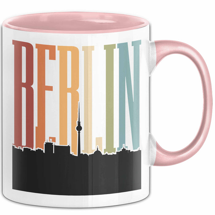 Berlin Tasse Geschenk Horizont Hauptstadt Stadt Spruch Geschenkidee Rosa Trendation