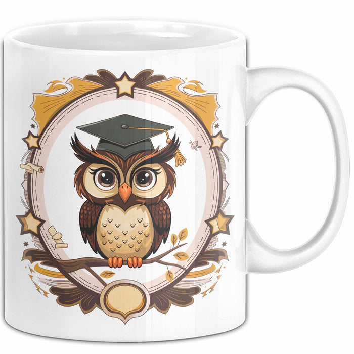 Eulenliebhaber Tasse Geschenkidee für Nachtwesen Fans Weiß Trendation