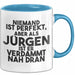 Juergen Tasse Niemand Ist Perfekt, Juergen Ist Nah Dran Geschenk Blau Trendation