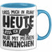 Kaninchen Tasse Geschenk Lass Mich In Ruhe Heute Rede Ich Nur Mit Meinem Kaninchen Kaffee-Becher Blau Trendation