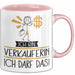 Geschenk für Verkäuferin Tasse Lustige Geschenkidee Geburtstag Ich Bin Verkäuferin Ich Darf Das Rosa Trendation