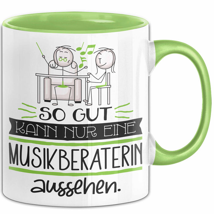 Musikberaterin Geschenk Tasse So Gut Kann Nur Eine Musikberaterin Aussehen Geschenkidee Geburtstag Weihnachten Lustig Grün Trendation