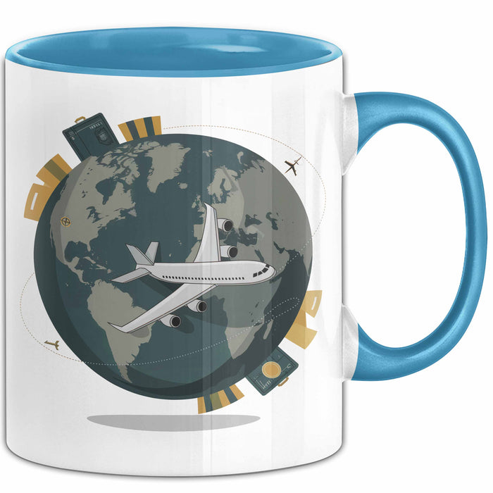 Reisender Tasse Geschenkidee für Abenteuerlustige Blau Trendation