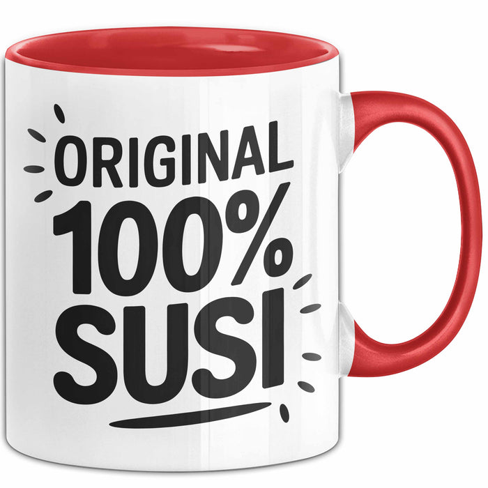 Susi Tasse Geschenk Original 100% Susi Geschenkidee Geburtstag Rot Trendation
