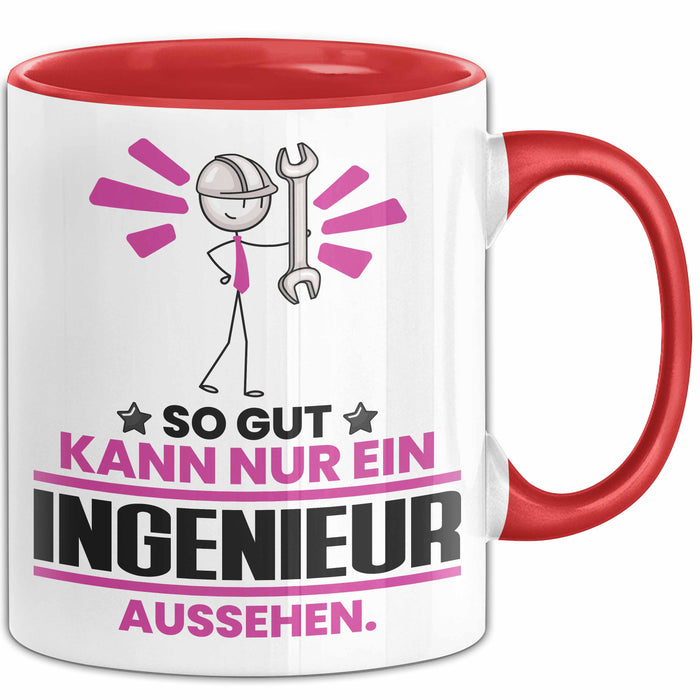 Ingenieur Geschenk Tasse So Gut Kann Nur Ein Ingenieur Aussehen Geschenkidee Kaffee-Becher Rot Trendation