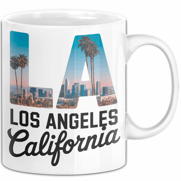 Los Angeles LA Kalifornien USA Tasse Geschenk Lustige Geschenkidee Spruch Weiß Trendation