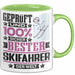 Skifahrer Geschenk Lustiger Spruch für Skifahrer Geschenkidee Bester Skifahrer Der Welt Grün Trendation