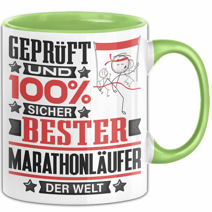 Marathonläufer Geschenk Lustiger Spruch für Marathonläufer Geschenkidee Bester Marathonläufer Der Welt Grün Trendation