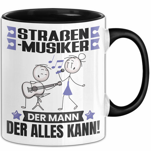 Straßenmusiker Tasse Geschenk für Straßenmusiker Der Mann Der Alles Kann Geschenkidee zum Geburtstag Schwarz Trendation