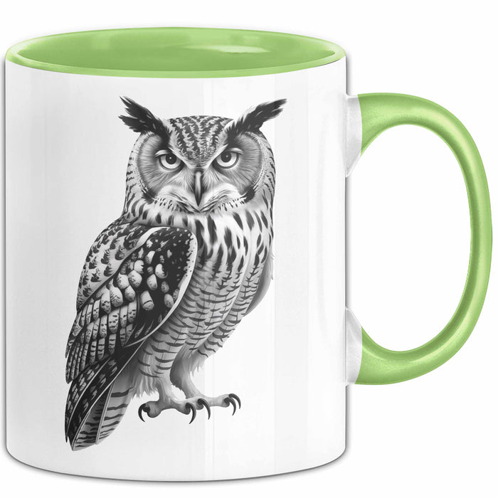 Eule Tierliebhaber Tasse Geschenk Lustige Geschenkidee Spruch Grün Trendation