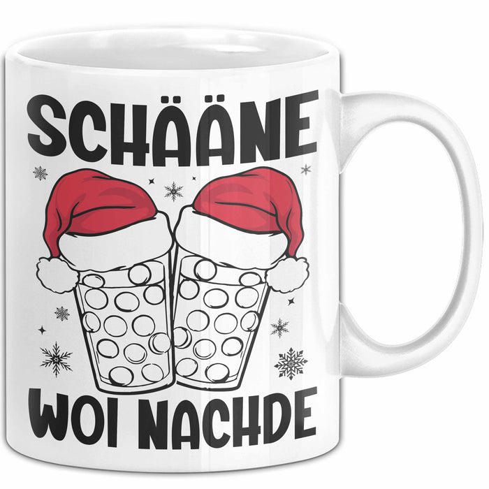 Weihnachten Tasse Geschenk Schääne Woi Nachde Kaffee-Becher Weiß Trendation