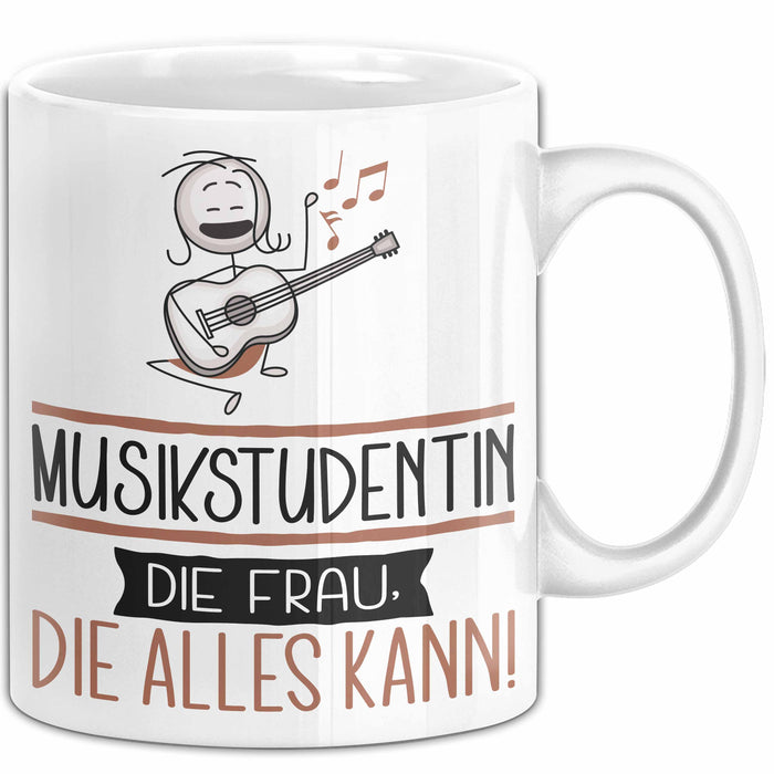 Musikstudentin Geschenk Tasse Becher Die Frau Die Allen Kann Geschenkidee für eine Musikstudentin Lustig Weiß Trendation