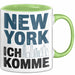 New York City USA Tasse Geschenk Lustige Geschenkidee Spruch New York Ich Komme Grün Trendation