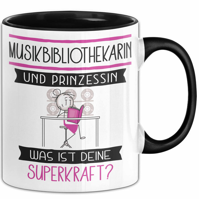 Musikbibliothekarin Und Prinzessin Tasse Geschenk Für Eine Musikbibliothekarin Geburtstag Was Ist Deine Superkraft Trendation
