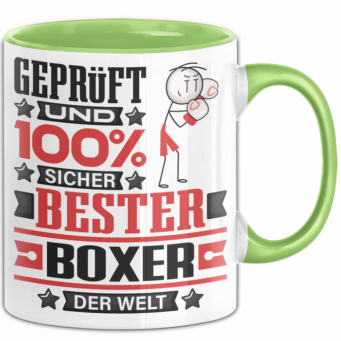 Boxer Geschenk Lustiger Spruch für Boxer Geschenkidee Bester Boxer Der Welt Grün Trendation