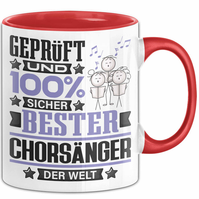 Chorsänger Geschenk Lustiger Spruch für Chorsänger Geschenkidee Bester Chorsänger Der Welt Rot Trendation