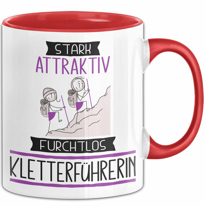 Kletterführerin Tasse Geschenk Becher Stark Attraktiv Furchtlos Kletterführerin Lustige Geschenkidee Rot Trendation