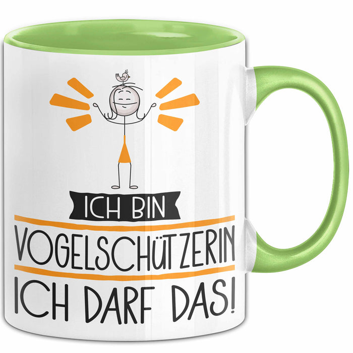 Geschenk für Vogelschützerin Tasse Lustige Geschenkidee Geburtstag Ich Bin Vogelschützerin Ich Darf Das Grün Trendation