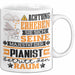 Pianist Geschenk Tasse Lustiger Spruch Erheben Sie Sich Der Pianist Betritt den Raum Weiß Trendation