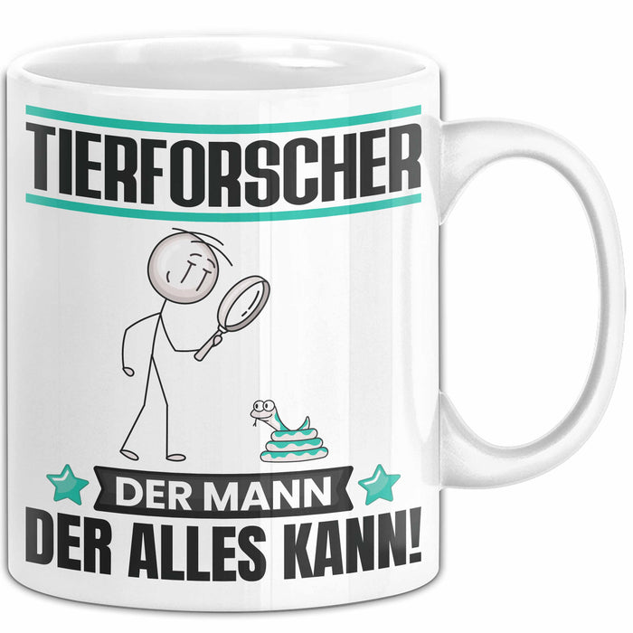 Tierforscher Tasse Geschenk für Tierforscher Der Mann Der Alles Kann Geschenkidee zum Geburtstag Weiß Trendation