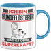 Hundeflüsterer Tasse Geschenk für Hundeflüsterer Geburtstag Lustiger Spruch Kaffee-Becher Was Ist Deine Superkraft Blau Trendation