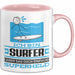 Surfer Geschenk Tasse Ich Bin Surfer Aber Sag Doch Einfach Superheld Lustige Geschenkdiee für Surfer Kaffee-Becher Rosa Trendation