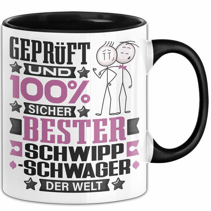 Schwippschwager Geschenk Lustiger Spruch für Schwippschwager Geschenkidee Bester Schwippschwager Der Welt Schwarz Trendation