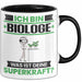 Biologe Tasse Geschenk für Biologe Geburtstag Lustiger Spruch Kaffee-Becher Was Ist Deine Superkraft Schwarz Trendation