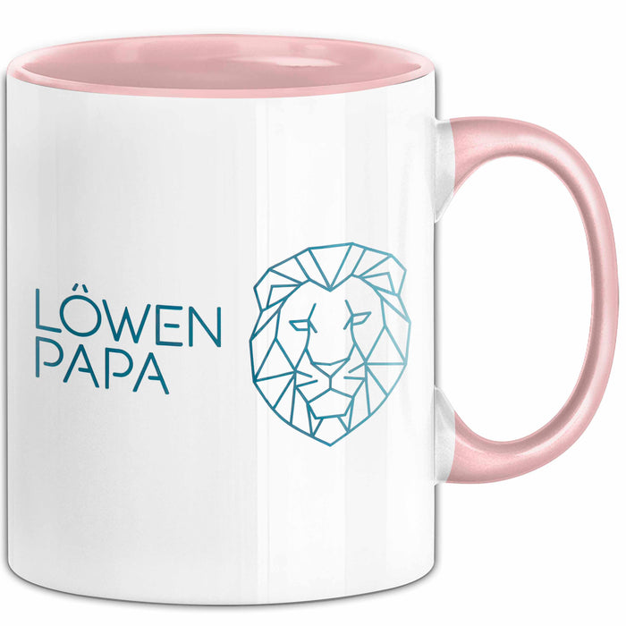 Löwenpapa Tasse Geschenk Lustige Geschenkidee Spruch Löwen Papa Rosa Trendation