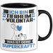 Tierheimvolontär Tasse Geschenk für Tierheimvolontär Geburtstag Lustiger Spruch Kaffee-Becher Was Ist Deine Superkraft Schwarz Trendation